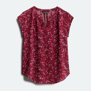 Women's Floral Red Top